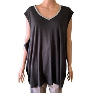 Crystal Kobe New With Tags Rhinestone Neckline Sleeveless Top Blouse Layering 4X